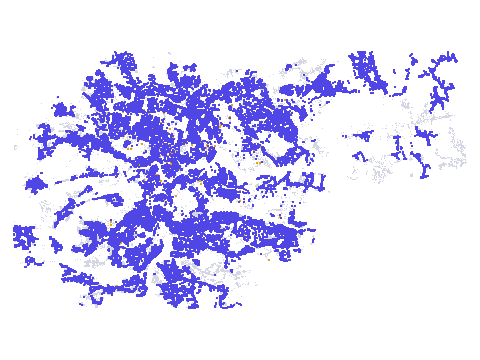 Mapa budynków z internetem w Krakowie