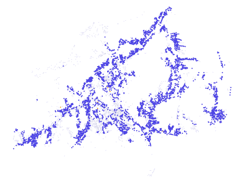 Mapa budynków z internetem w Zakopanem