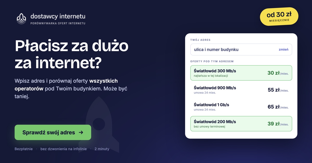 Taw Internet Gdańsk ul. Zielnej — operatorzy i oferty